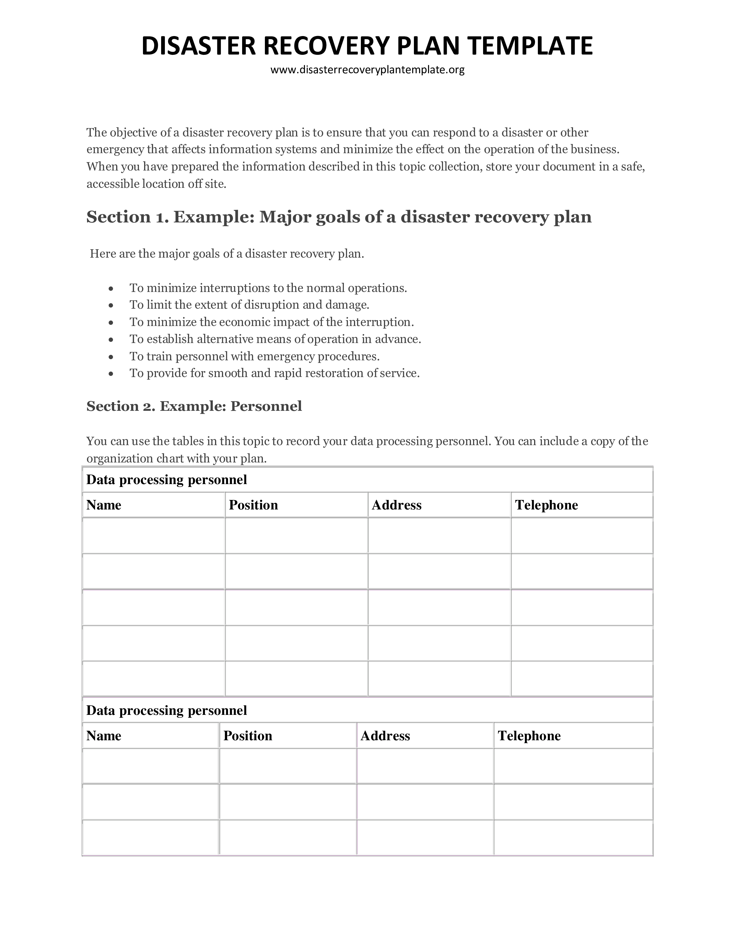 Disaster Recovery Plan - How to create a Disaster Recovery Plan ...