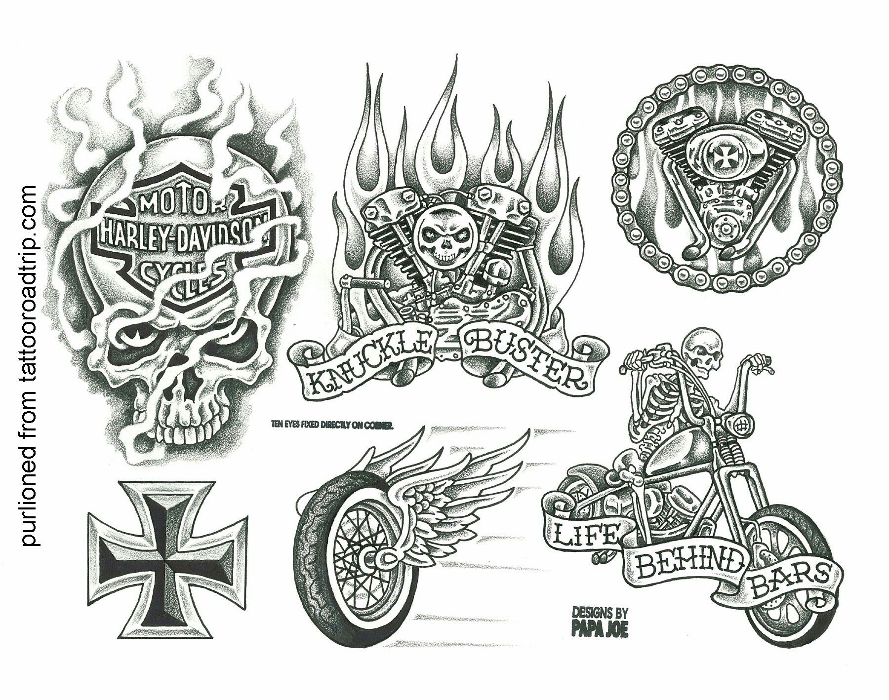 Biker Tattoo Flash