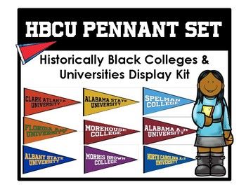 Historically Black College and University HBCU Display Pennant Set in ...