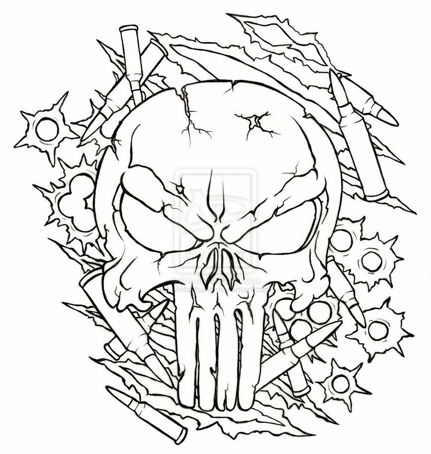 Pin by Antonio Lopez on The Punisher Punisher skull tattoo, Punisher artwork, Skull coloring pages