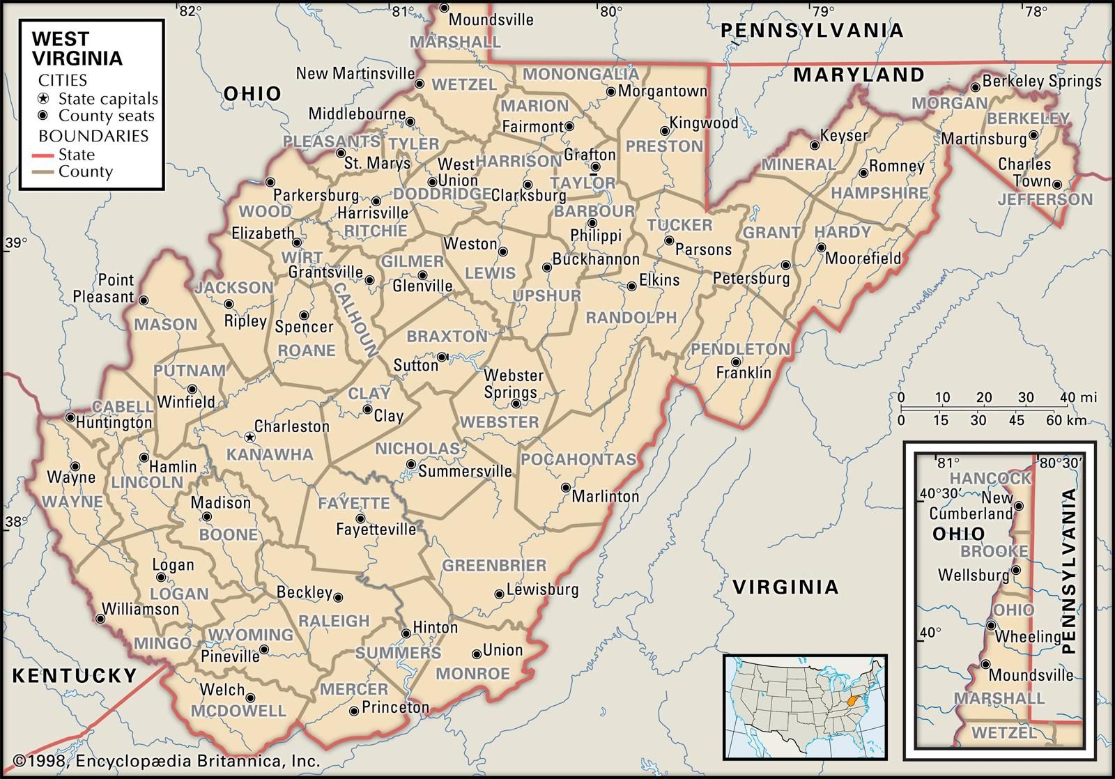 Printable Wv County Map