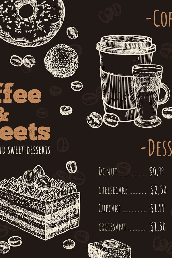 Coffee menu. Coffee house, bar or cafe menu design template, (1028376 ...