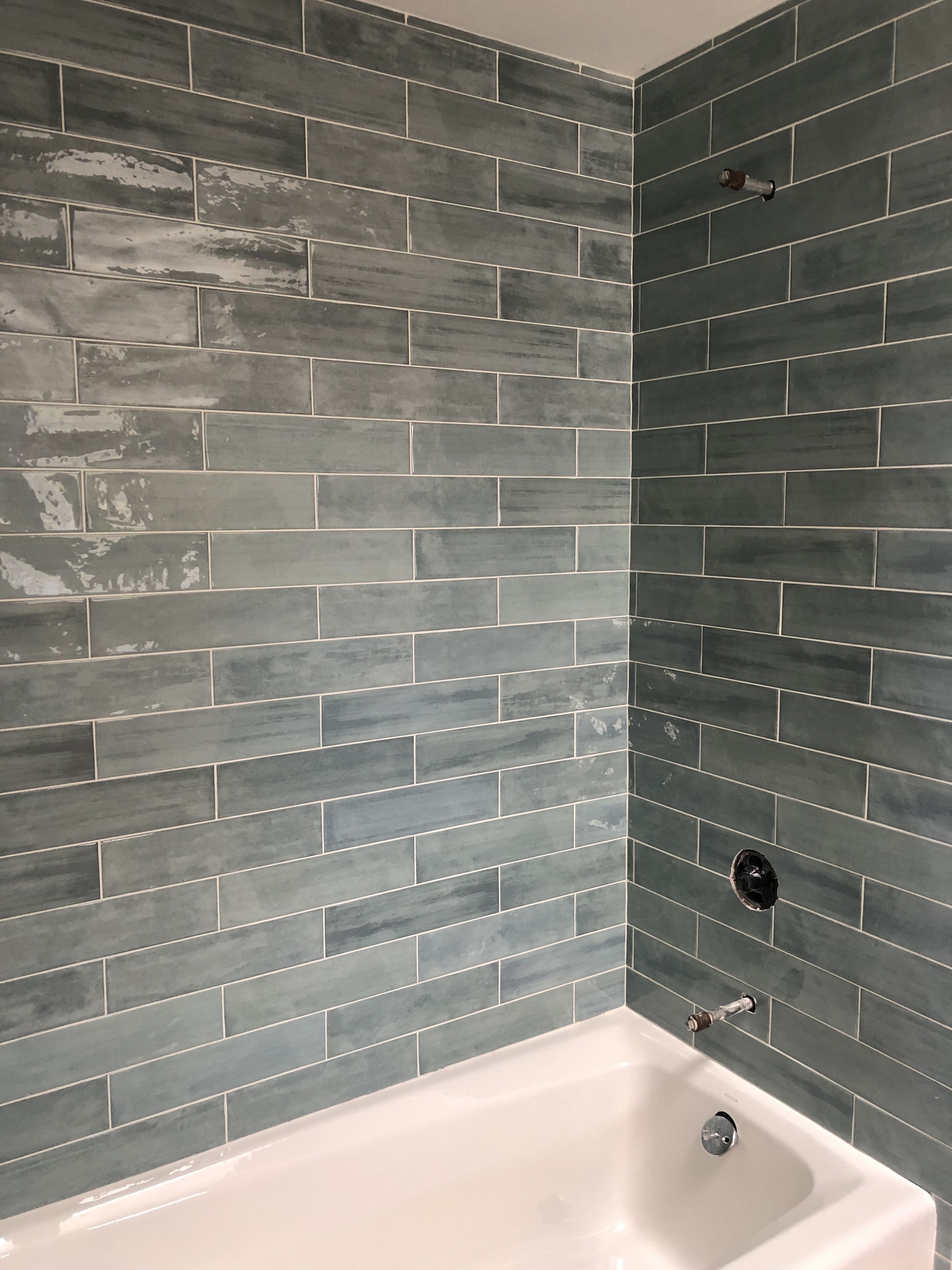 Seaside Polished Ceramic Tile Bathroom remodel shower, Bathroom tub shower, Shower remodel