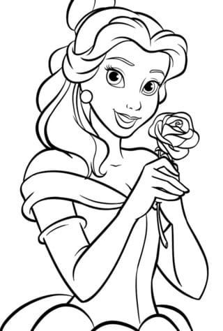 Disney Princess - Belle Colouring Sheet | Disegni principessa disney ...