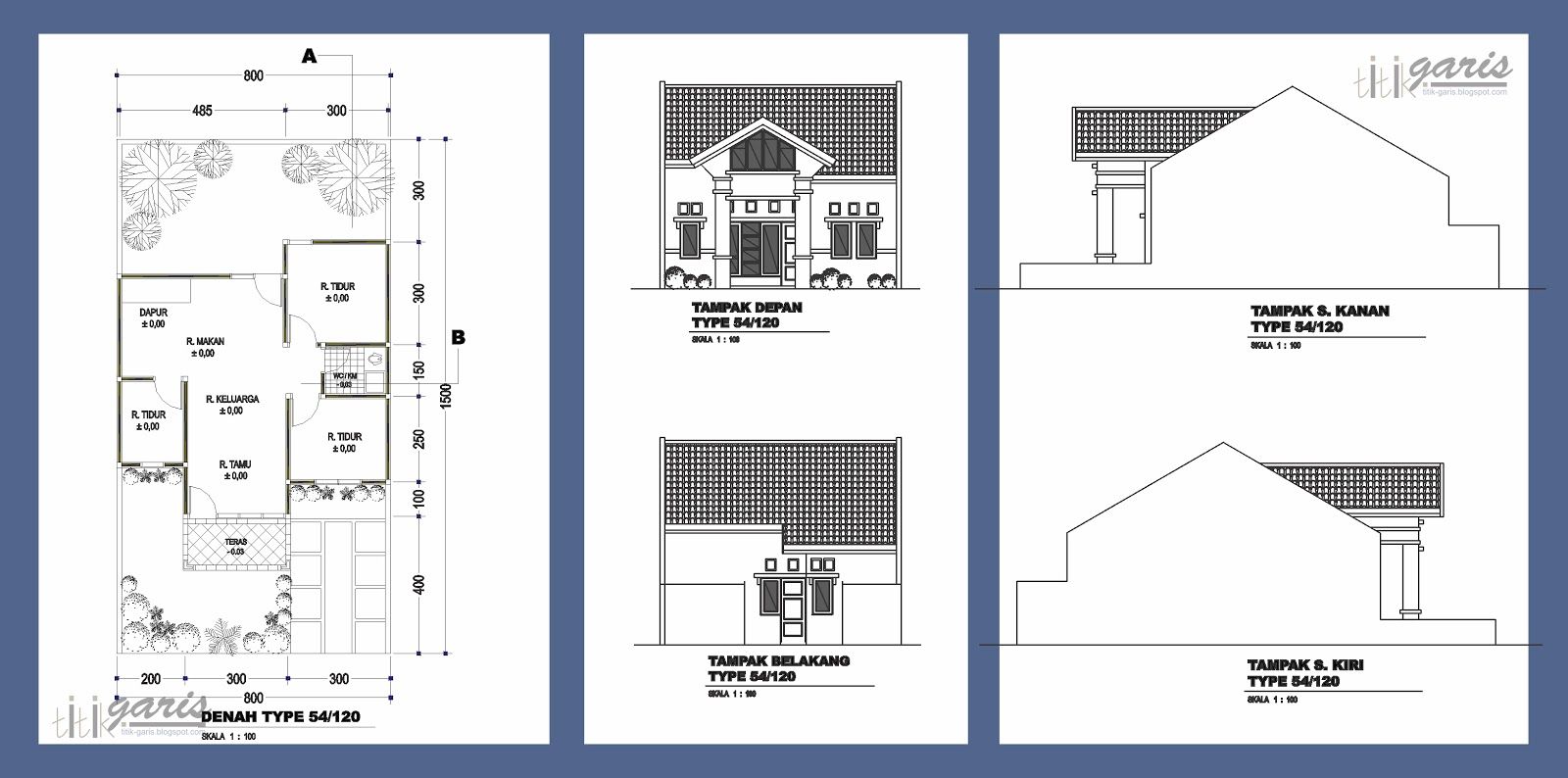 Denah Rumah Nh Ca T Tng Lai 3 House Design House Plans