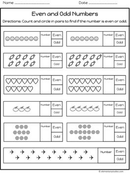 Even and Odd Numbers | Even, odd, Math for kids, Preschool worksheets