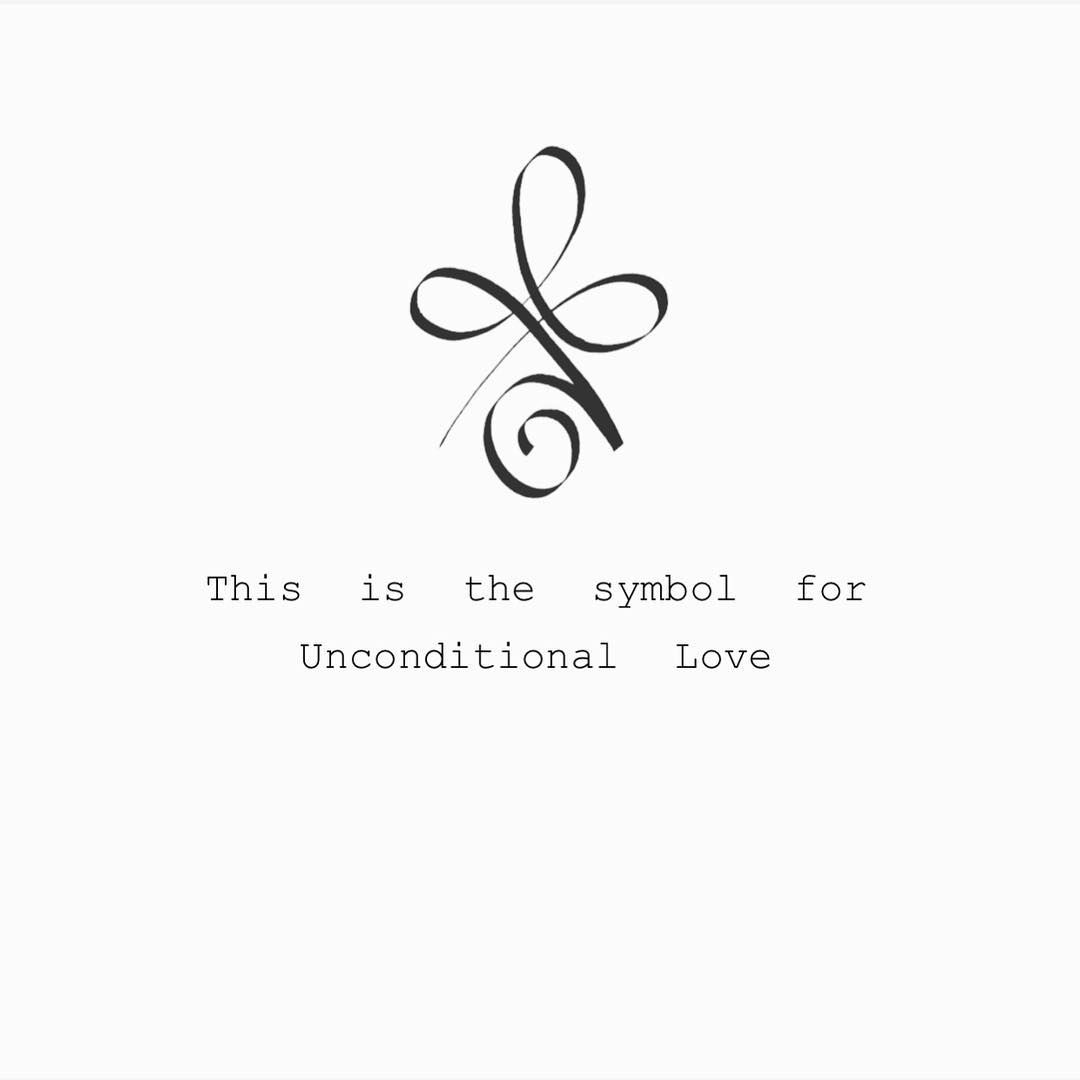 this is the symbol for unconditionalal love, written in cursive writing