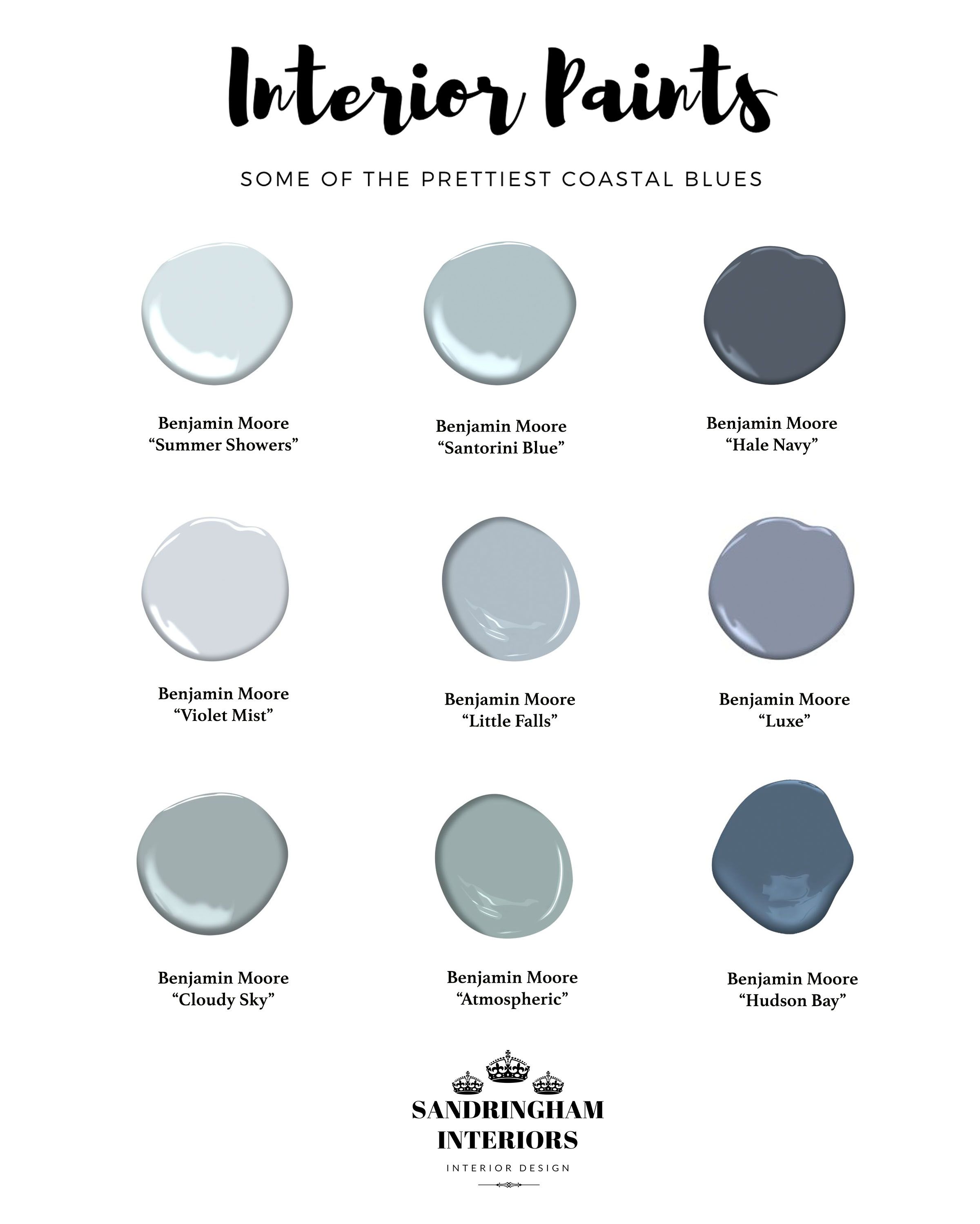 Coastal Blue Paint Colors - Sandringham Interiors | Coastal blue paint ...