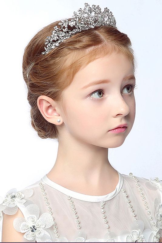 Classic Alloy Headpiece With Rhinestone Flower Girl Tiaras Headbands