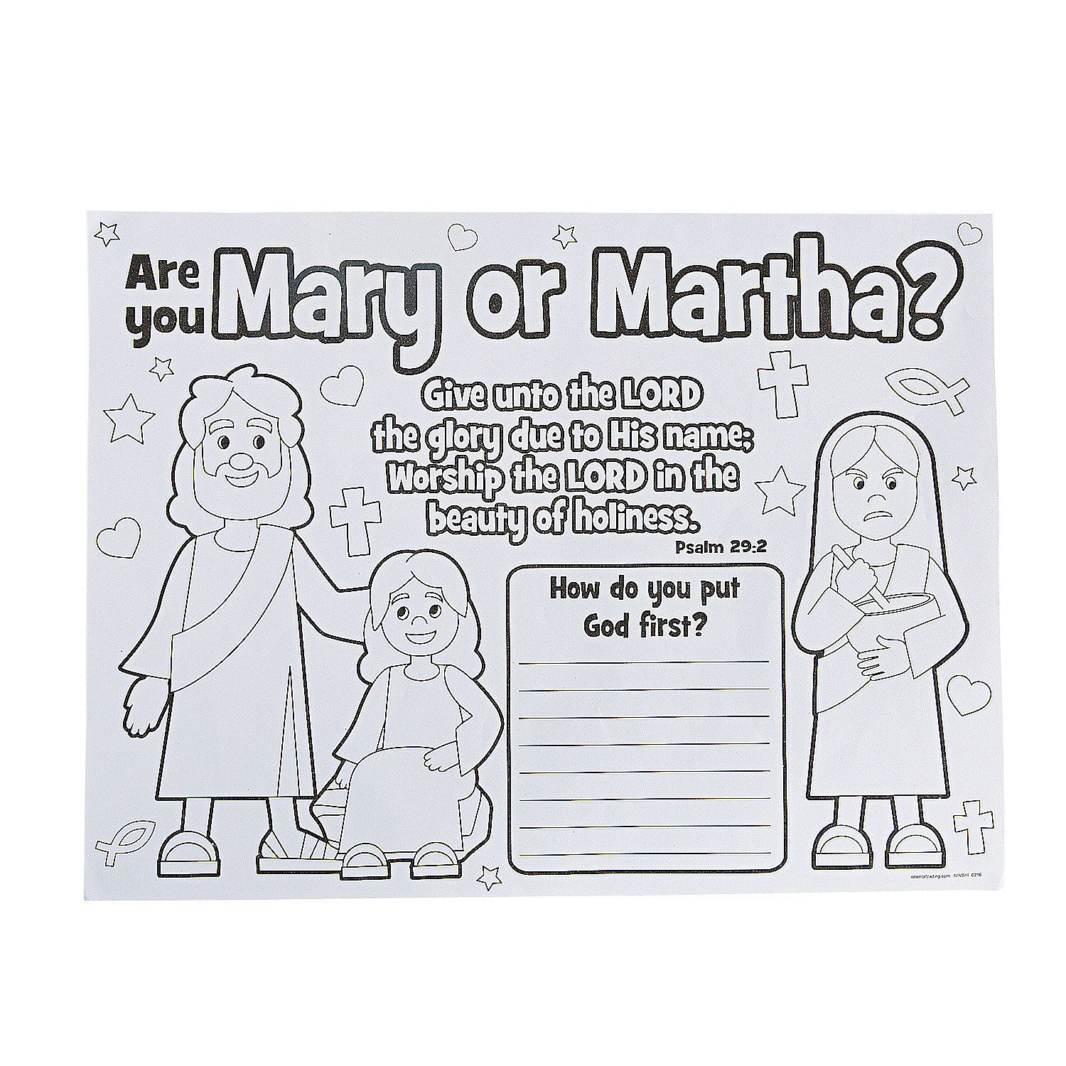 Bible Coloring Pages Mary And Martha