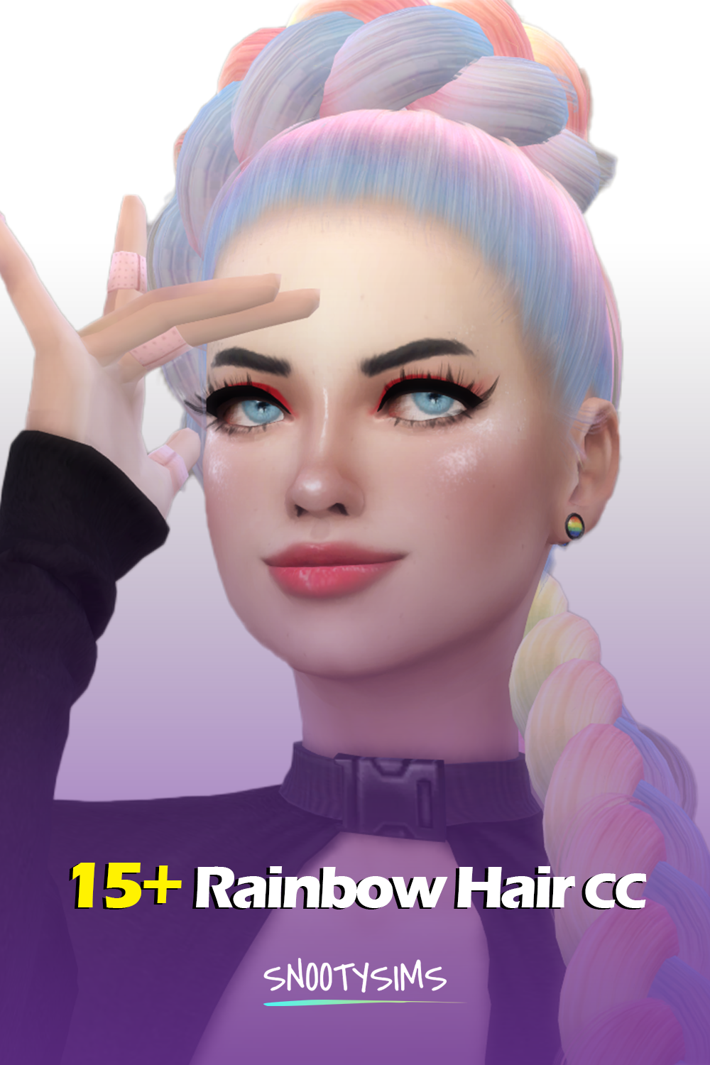 rainbow hair cc Best Sims, Sims 4 Cas, Sims 4 Cc Finds, Rainbow ...