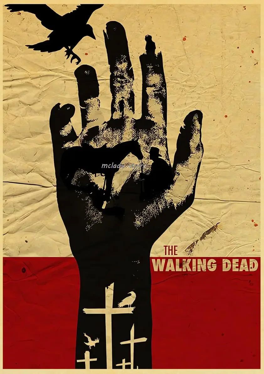 Póster vintage de papel Kraft con impresión de The Walking Dead, decor ... image.