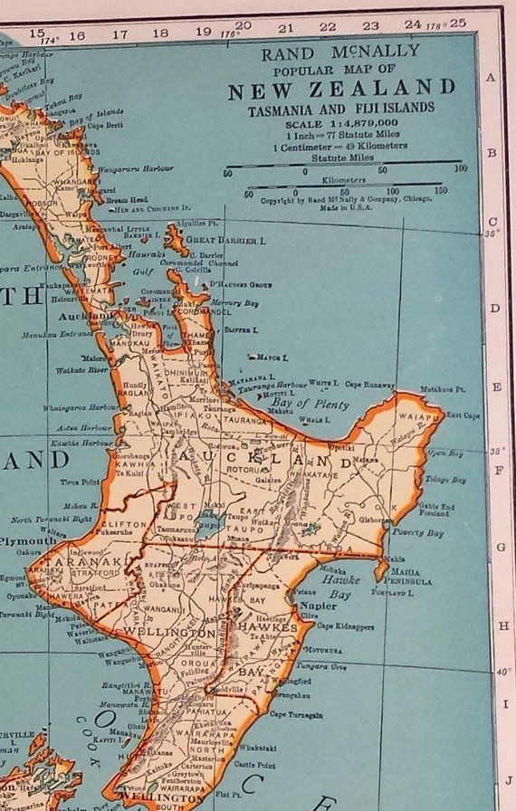 1937 New Zealand Map. Vintage Map of New Zealand. Historical | Etsy ...