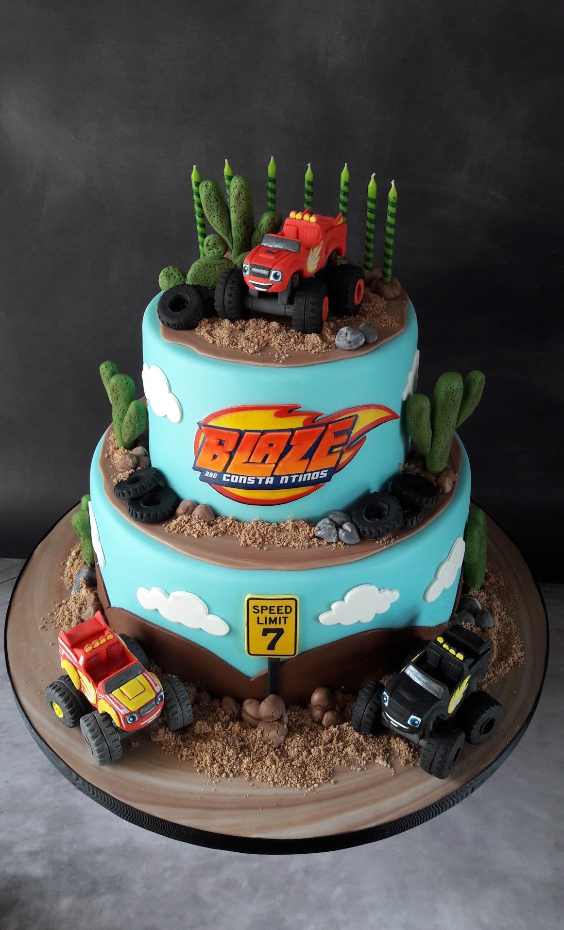 Blaze And The Monster Machines Cake Featuring Blaze, Roboblaze And 