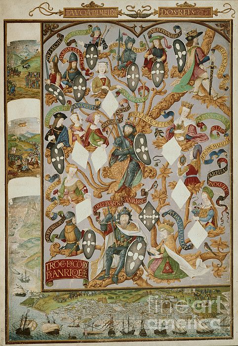 From the Genealogy of the Kings of Portugal illustrated by Antonio de ...