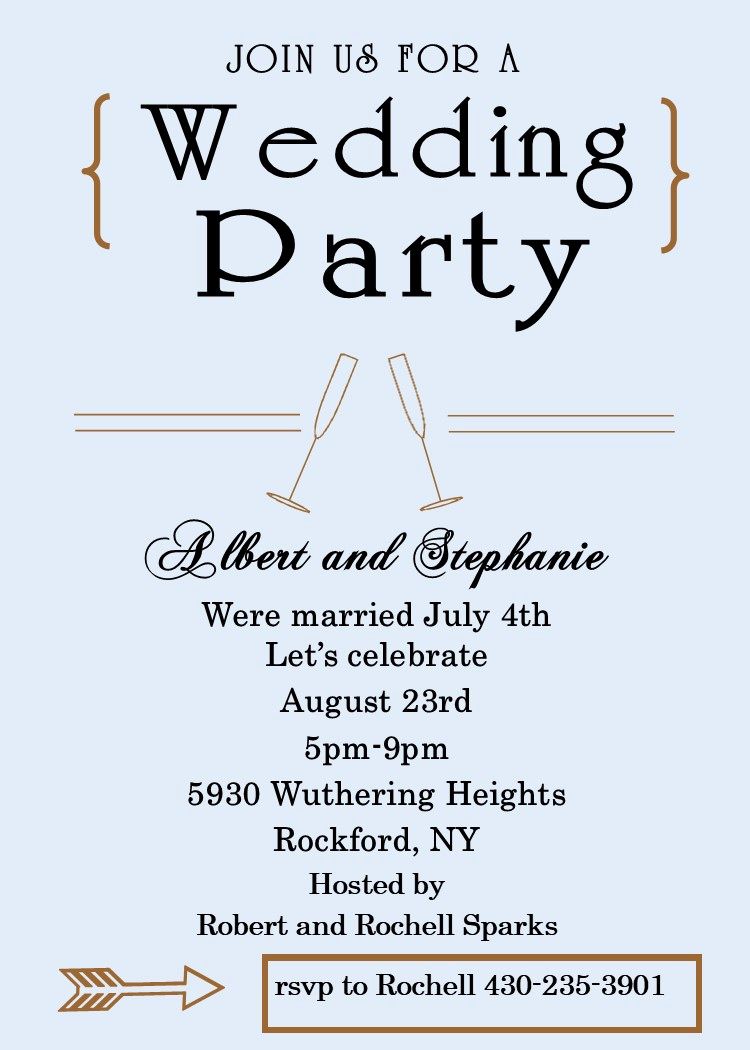 After Party Invitation Wording Awesome Elopement Party Invitations ...