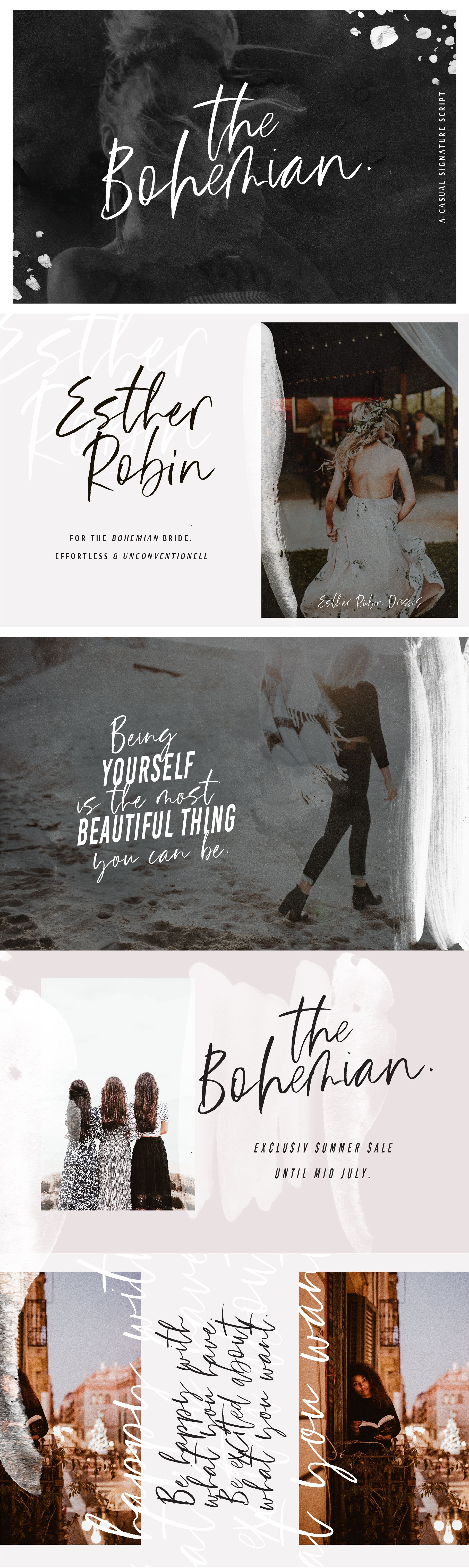 The Bohemian | A Casual Script by Sinikka Li Handwritten Fonts ...