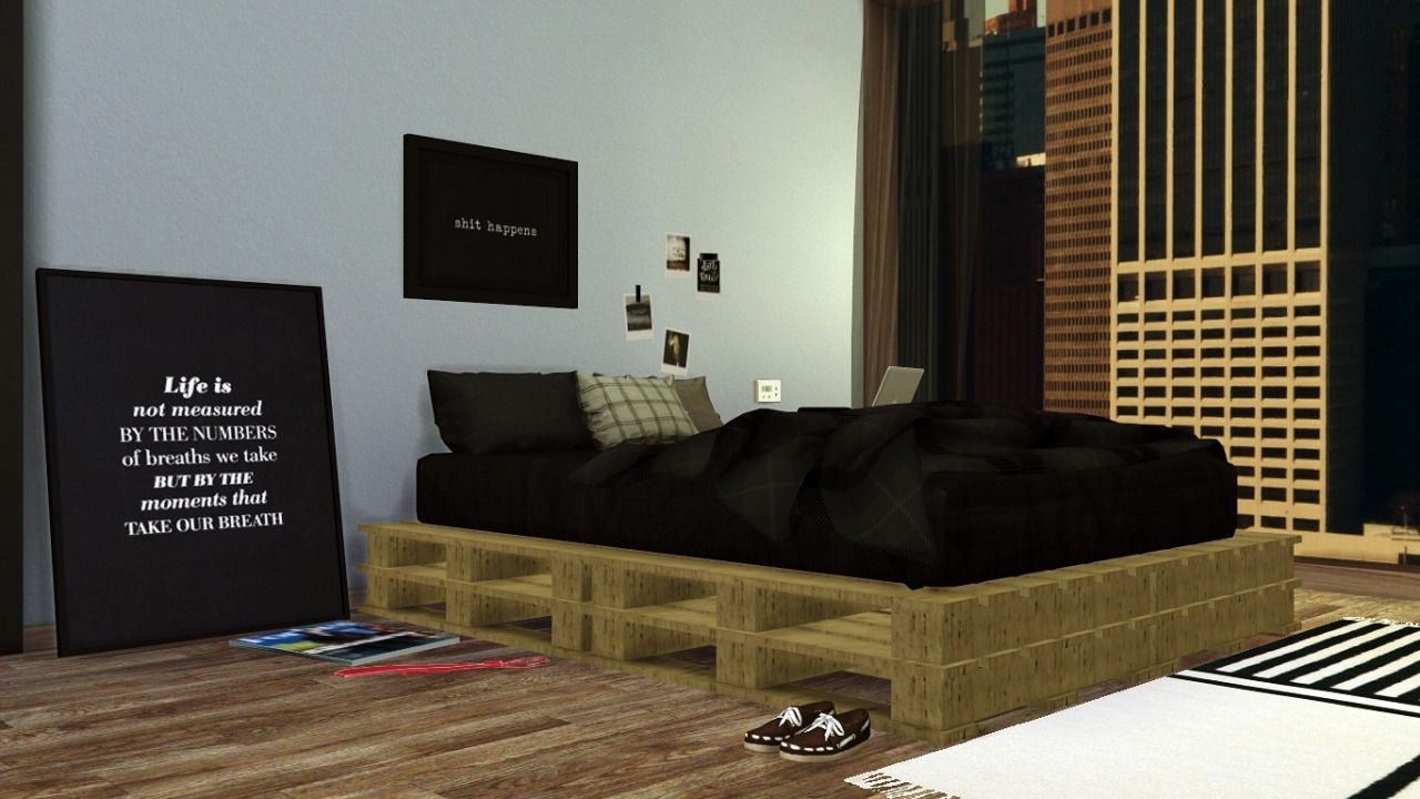 Sims 4 Pallet Bed CC