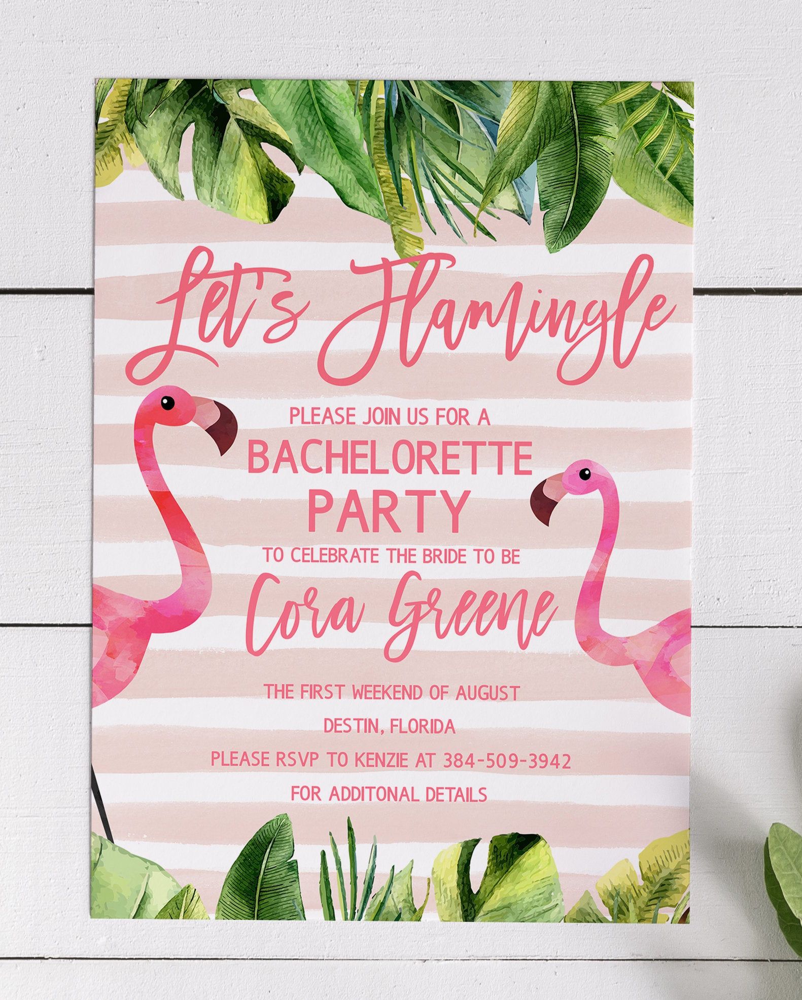 Cora Flamingo Bachelorette Party Invite Printable | Etsy in 2021 ...