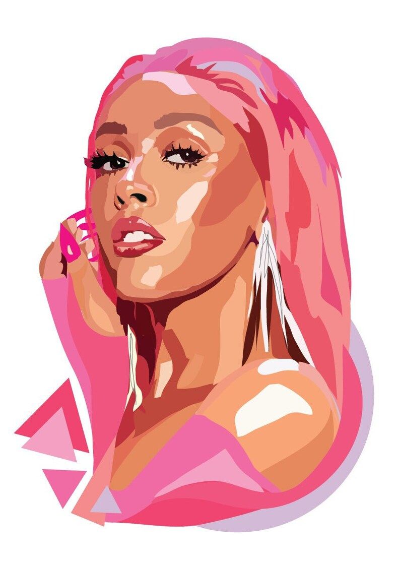 Doja Cat Art Print Portrait Print Celebrity Print - Etsy | Pop art cat ...