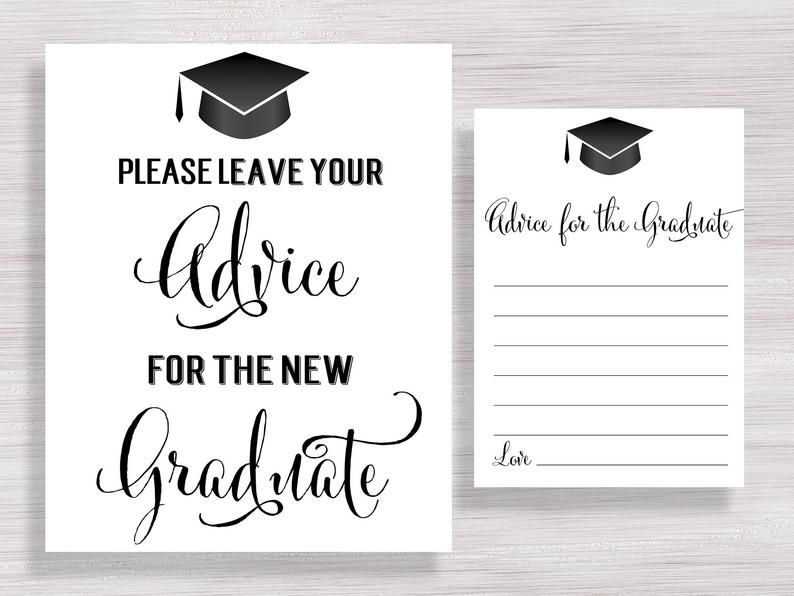 Advice For The Graduate Cards And Sign Graduation Party Etsy In 2020 