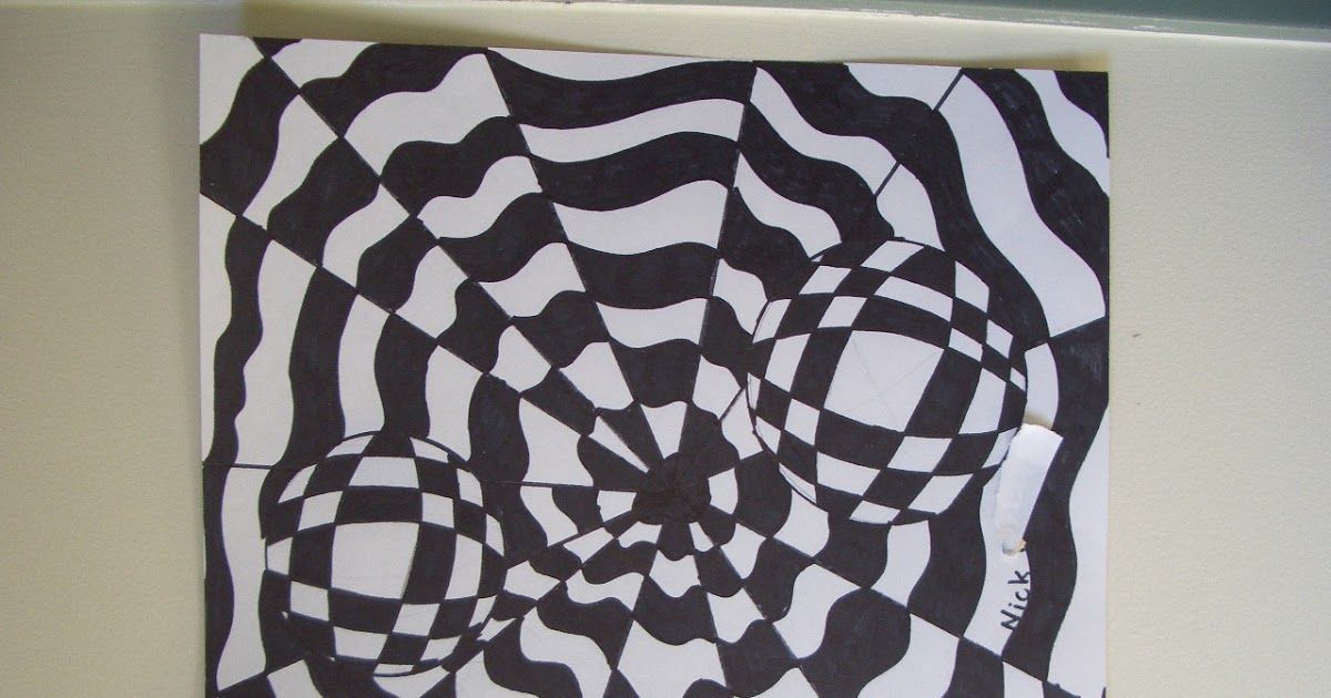 My eighth grade students have been studying the Op art movement also ...