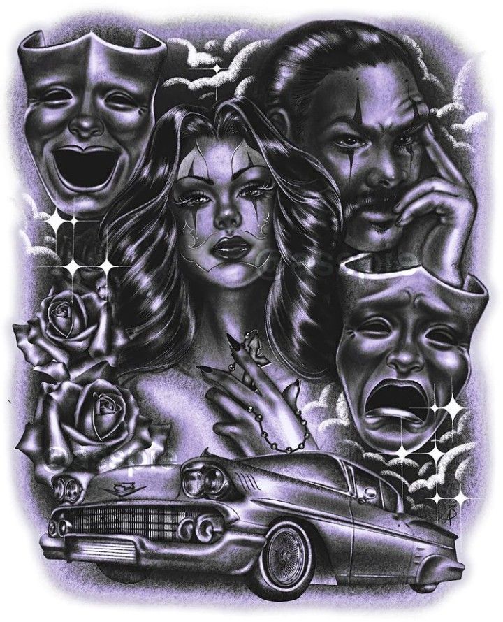 Chicano Drawings, Chicano Art Tattoos, Lowrider Drawings, Lowrider ...