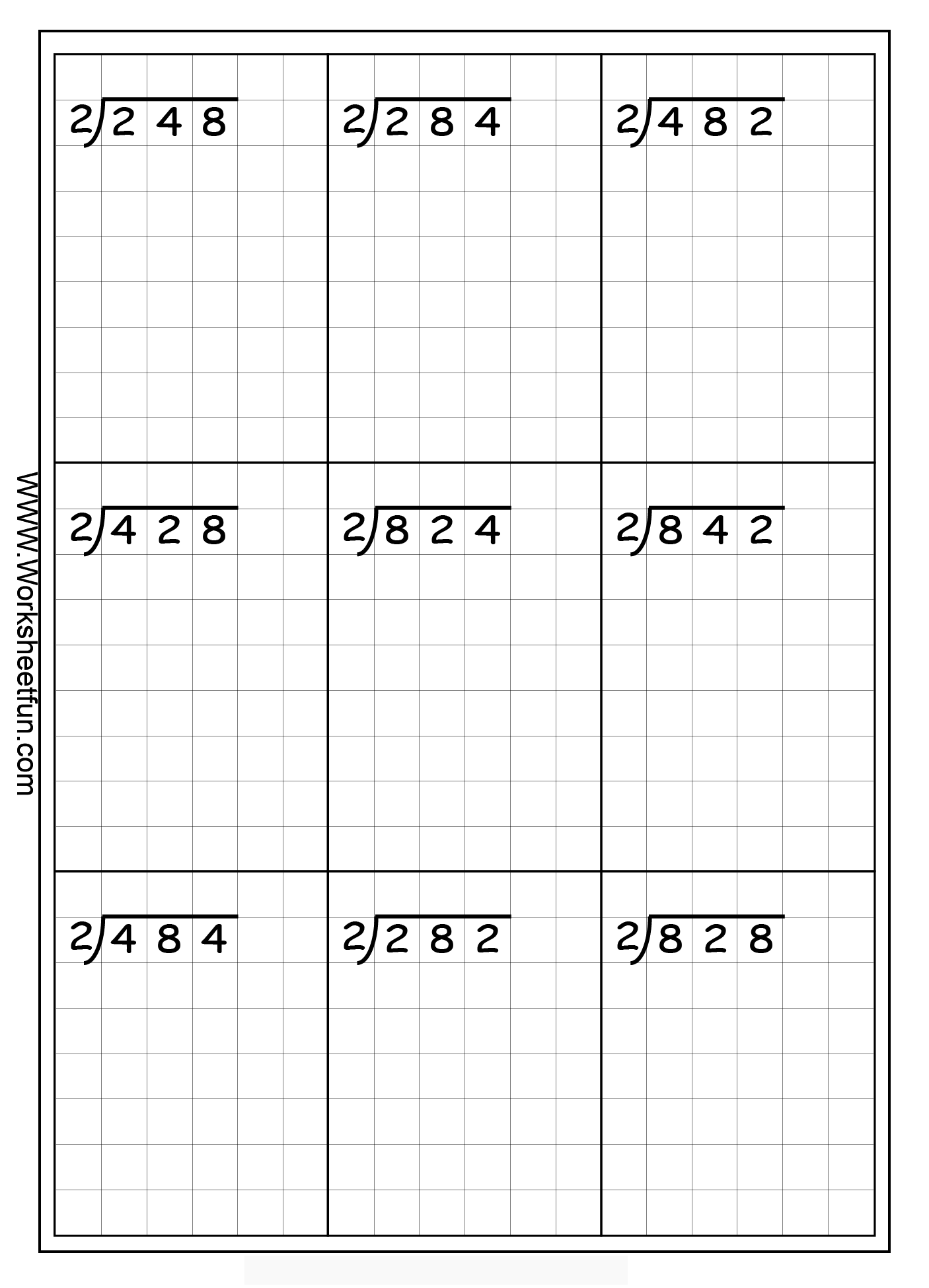 Long Division Problems With No Remainder