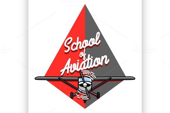 Color vintage Aviation emblem | Vintage aviation, Vector logo design ...