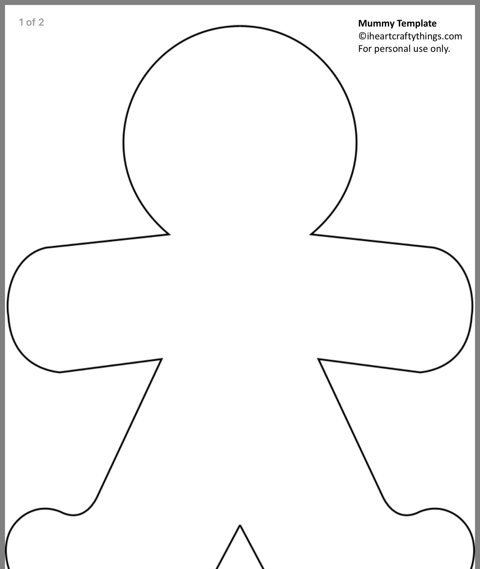 Free Printable Mummy Template