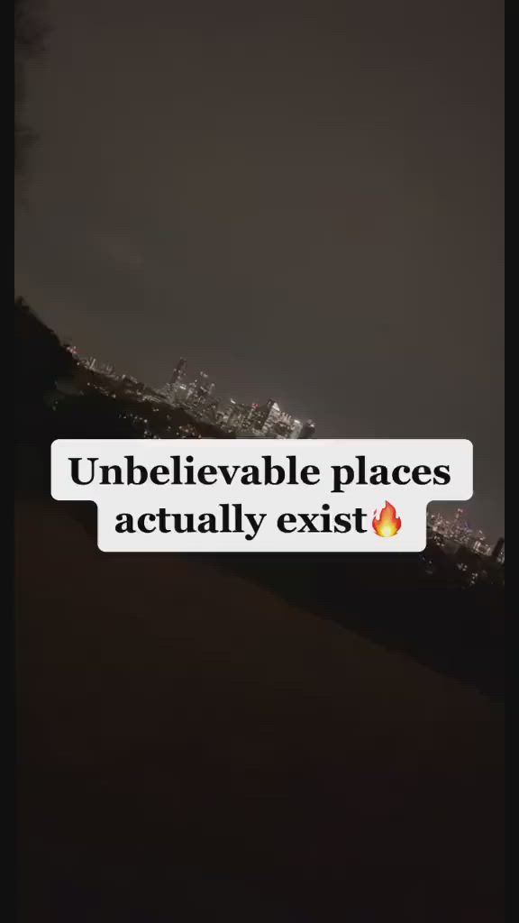 This may contain: an image of the city lights at night with text over it that reads unbelievablely remarkable places actually exist