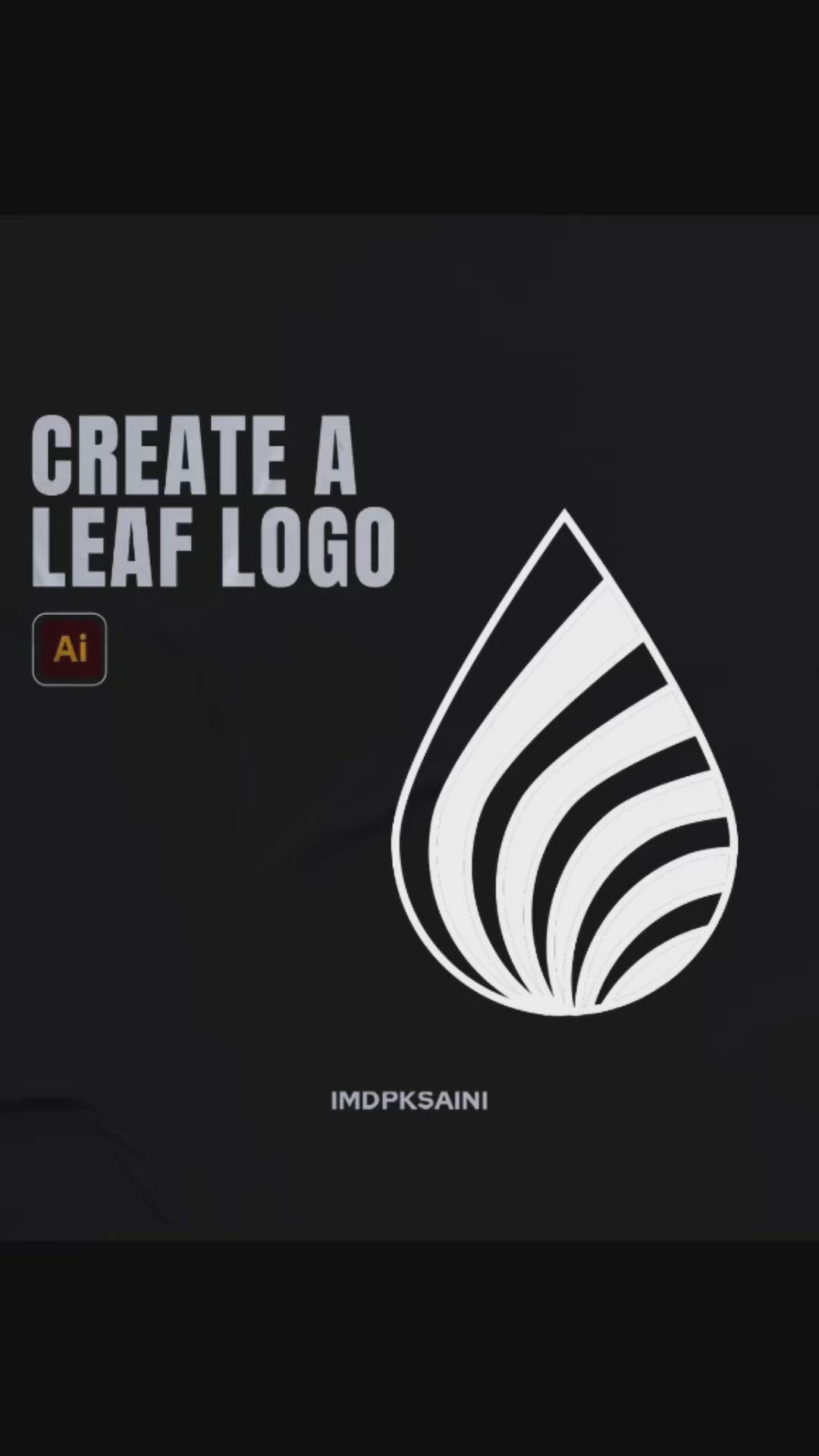 This may contain: a black and white logo with the words create a leaf logo on it in front of a dark background