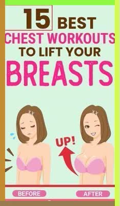 This may contain: the poster shows how to use chest workouts for breasting and getting rido