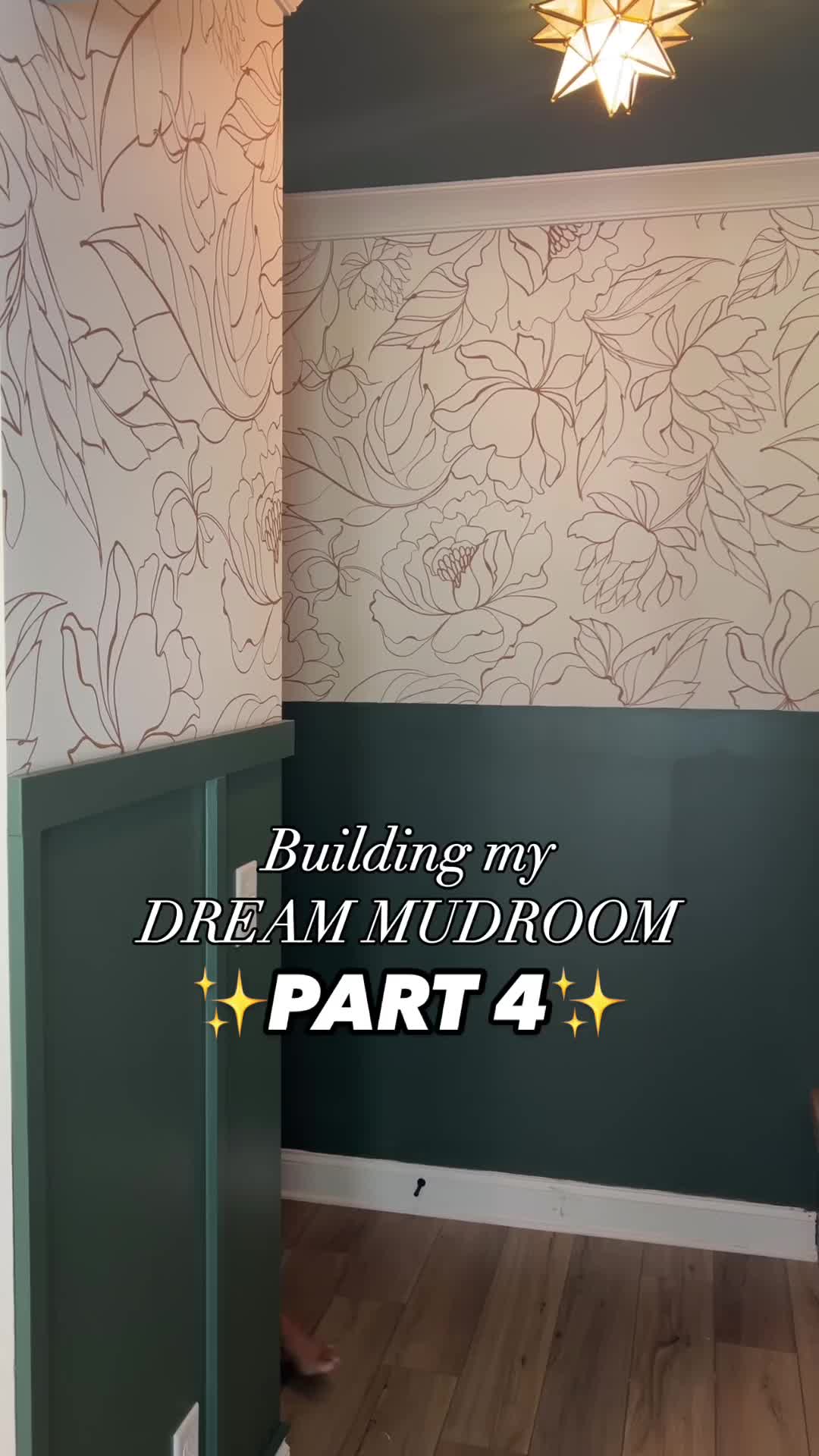 This contains: Stephanie's Dream Mudroom with Florian Wallpaper