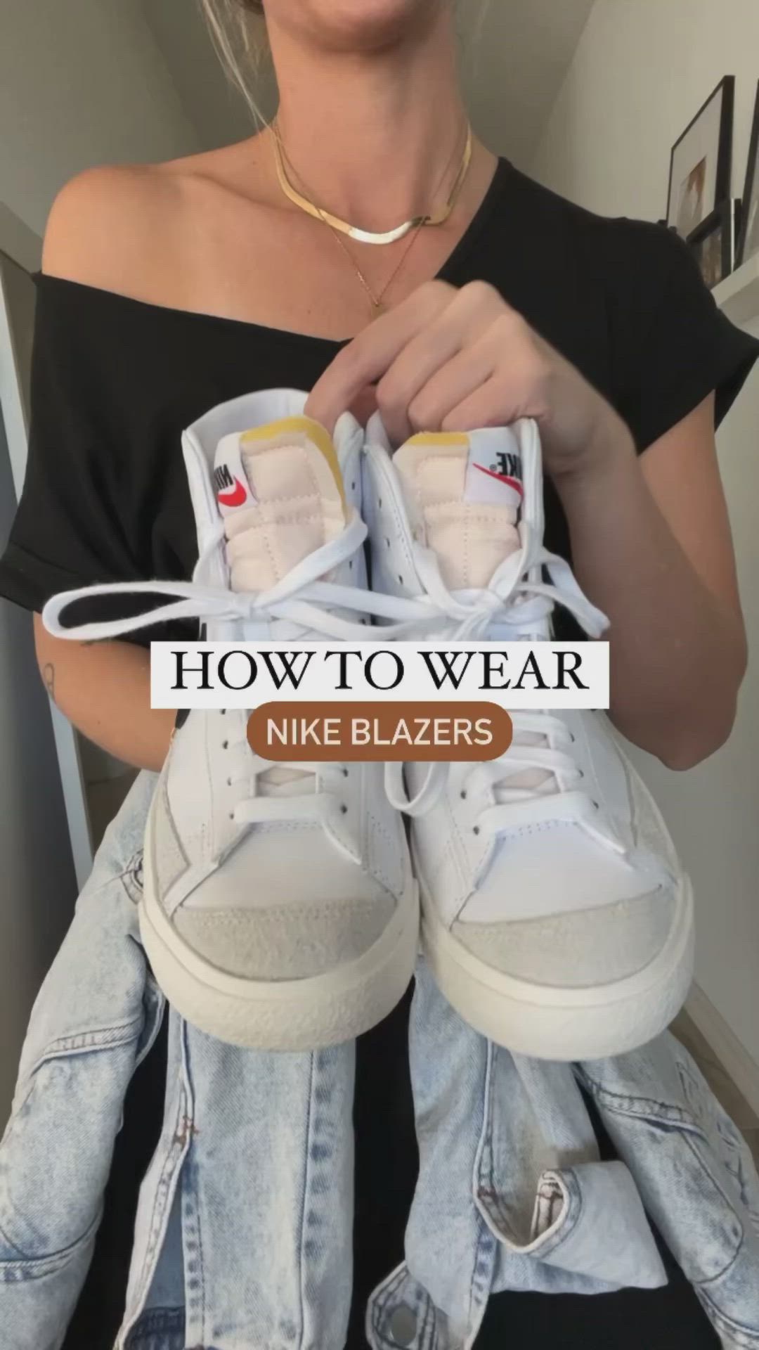 This contains an image of: How to wear Nike blazers. #outfit add me on IG