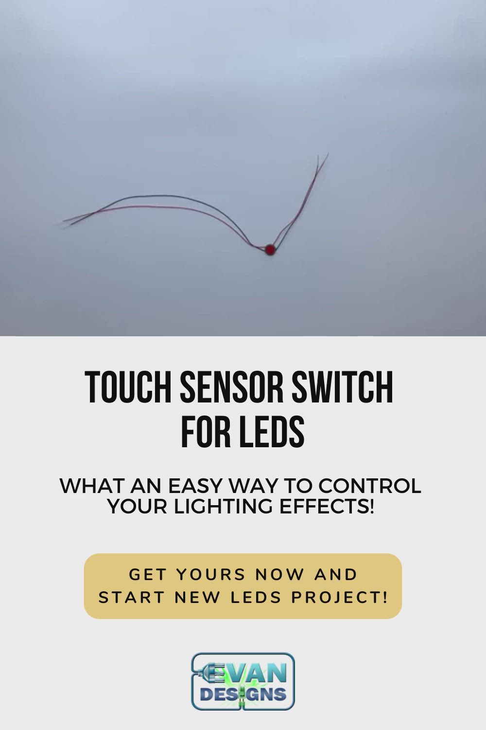 This may contain: an advertisement for a new led light project with the words touch sensor switch for lights