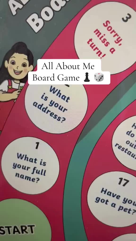 This contains: Video shows an All About Me Board Game for Kids