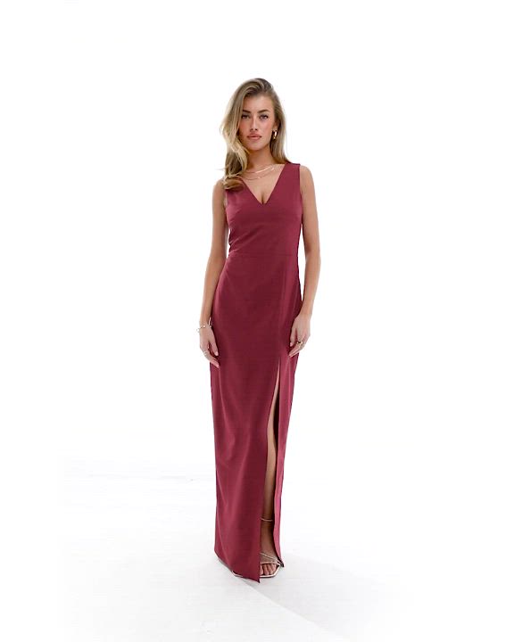 Dresses by Vesper POV: you have plans V-neck Sleeveless style Side zip closure Bow back Regular fit