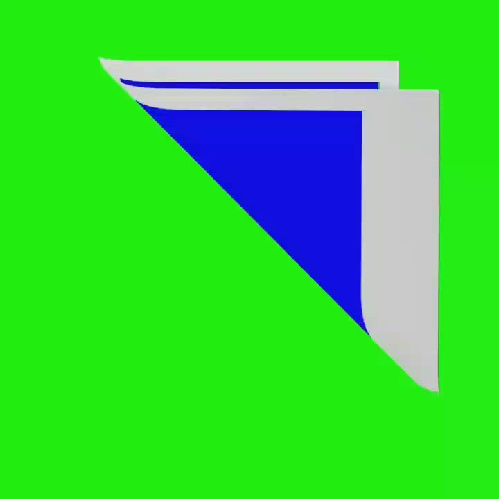 This may contain: a blue and white triangle on a green background