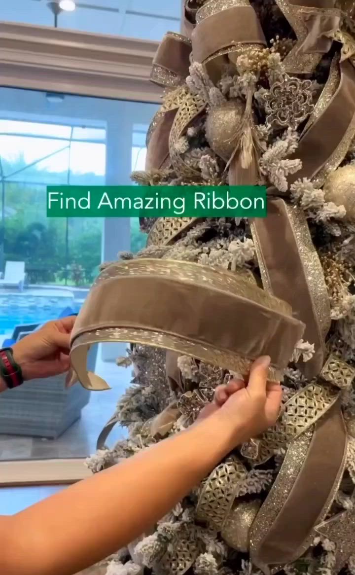 This contains an image of: How to Style Ribbons on a Christmas Tree