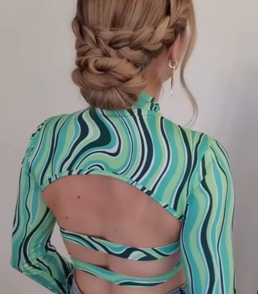 This contains an image of: Low Bun with Braid Wrap