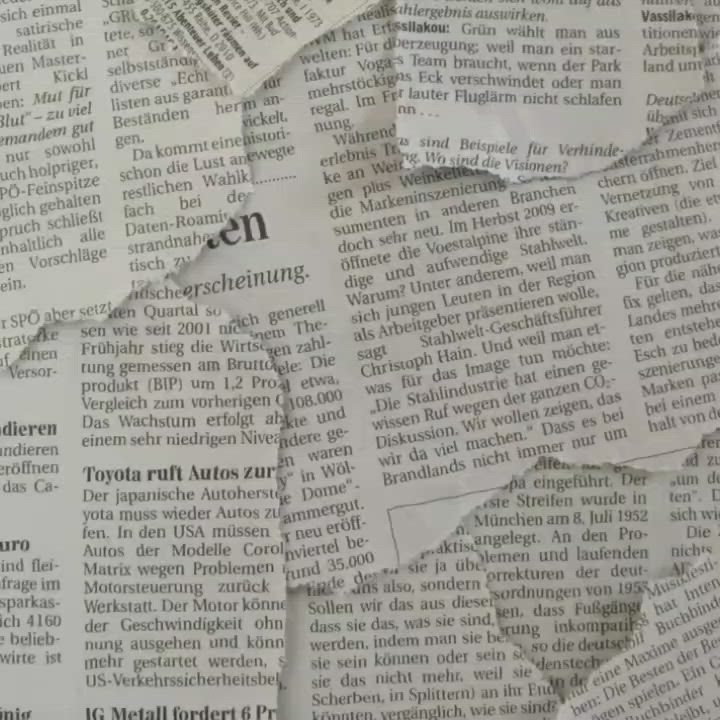 This may contain: several pieces of newspaper with torn paper on top