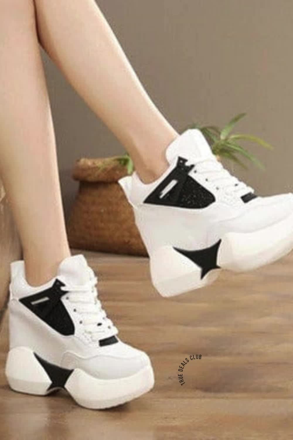 This contains: 12cm Thick Sole Fashion Sneakers for Women