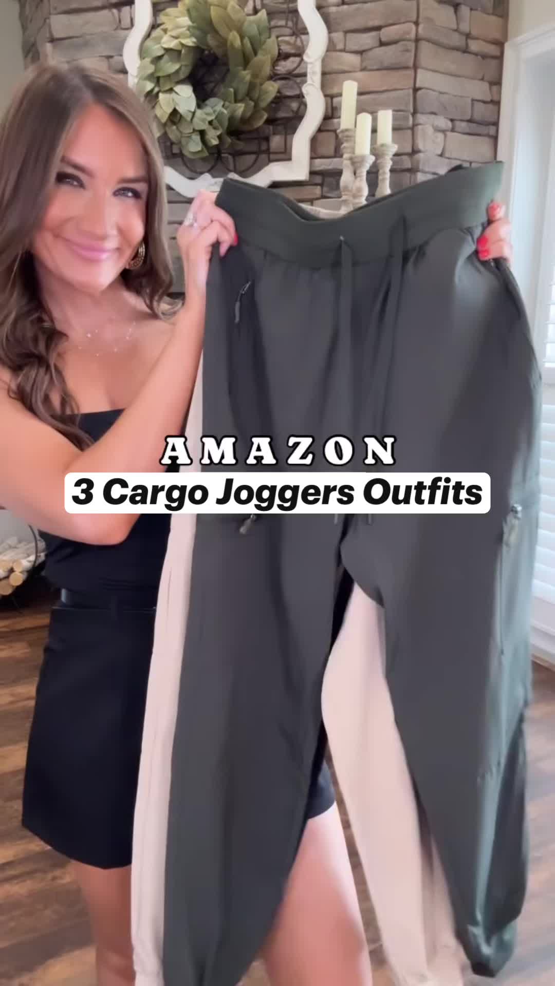 I’m sharing three ways to style cargo joggers. These lightweight jogger pants are so comfy and great for summer athleisure outfits. Style these joggers with your favorite tank top or crop tshirt and running sneakers for a casual mom outfit. These cargo jogger pants are perfect for a travel outfit or kids sports game outfit for mom.  Shop these joggers now! #affiliatelink