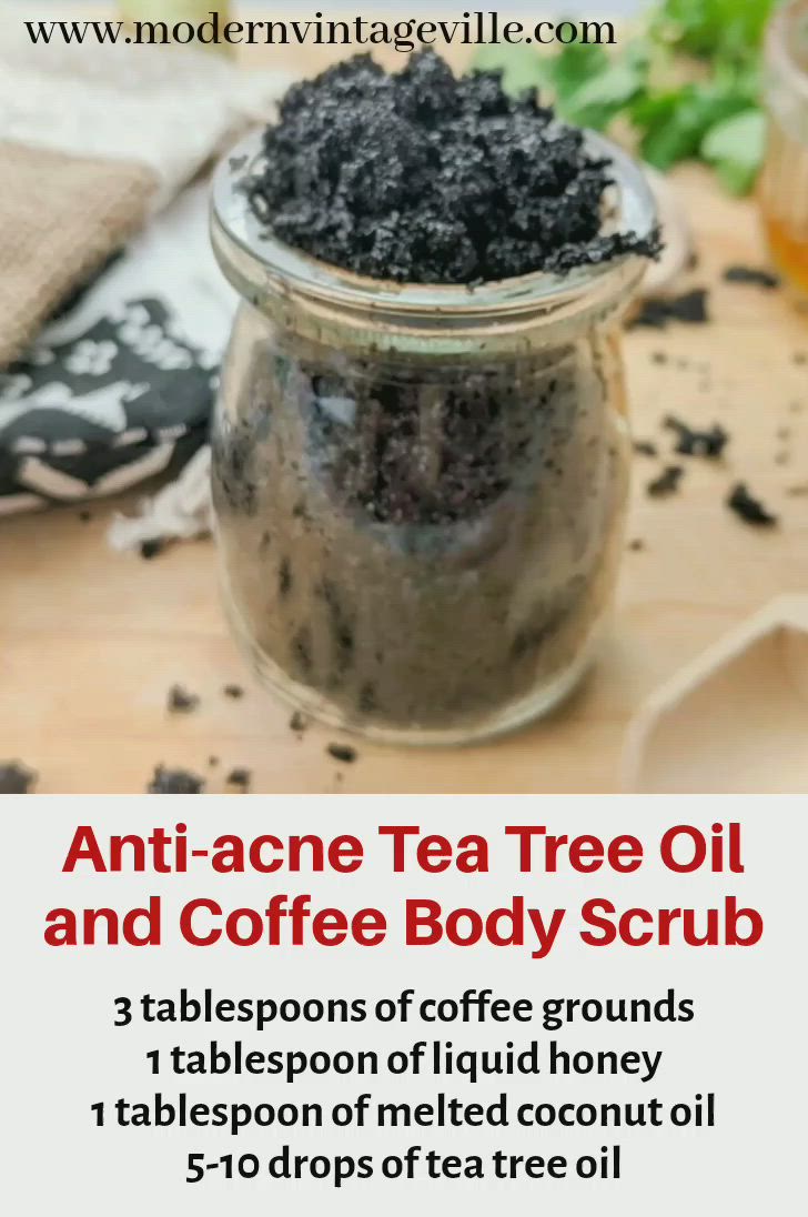 This contains an image of: Homemade coffee body scrub