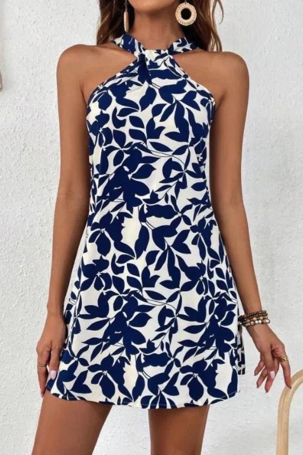 The Leaf Print Sleeveless Ruffle Dress is a charming and playful option for summer outings. With its sleeveless design and ruffle detailing, it exudes a breezy and feminine vibe. Adorned with a delightful leaf print, it adds a touch of nature-inspired beauty to your look, making it perfect for sunny days and casual gatherings.