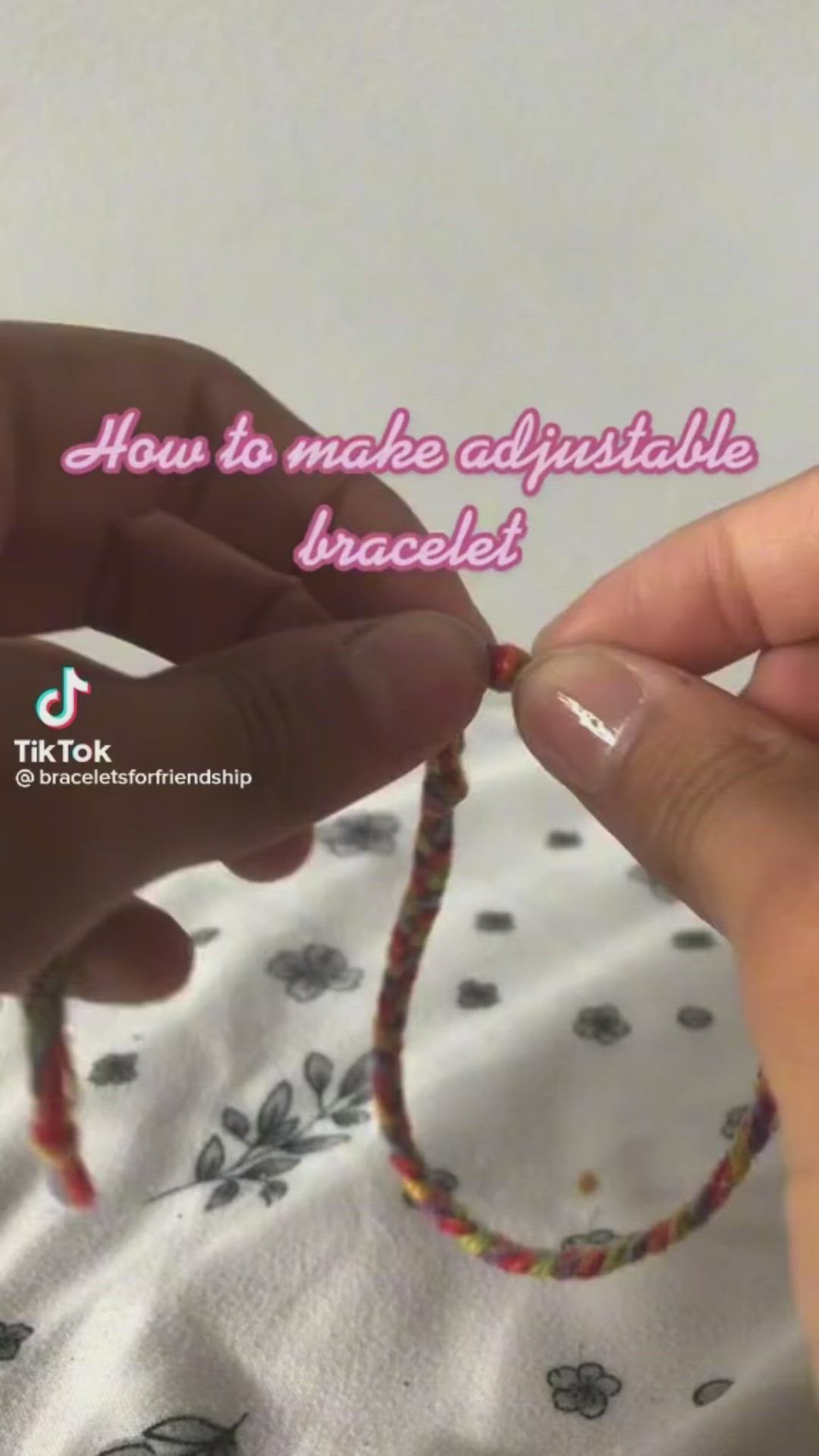 This may contain: someone is making a beaded bracelet with the words how to make adjustable bracelets