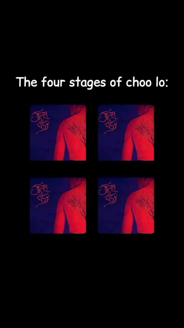 This may contain: the four stages of choo lo are shown in black and red, with an image of