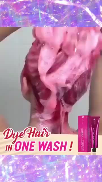 This may contain: an advertisement for one hair in one wash with the image of a woman's torso