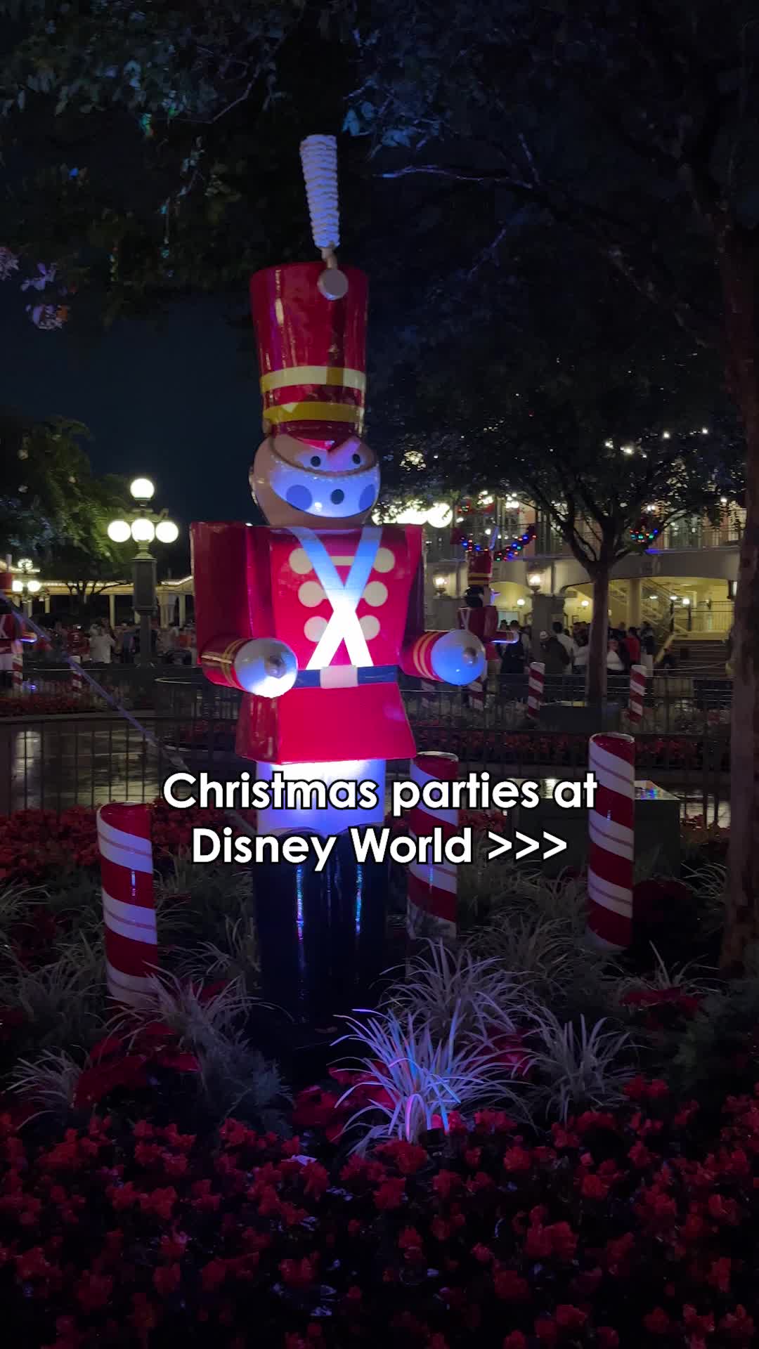 This may contain: christmas parties at disney world 22 / 2 - 3 p m on the castle stage